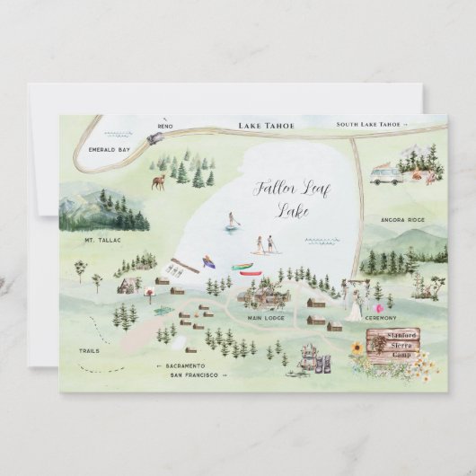 Fallen Leaf Lake | Hochzeitskarte Einladung (Vorderseite)