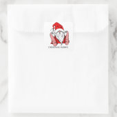 Fallen Santa Gnome Weihnachtsklammer Quadratischer Aufkleber (Tasche)