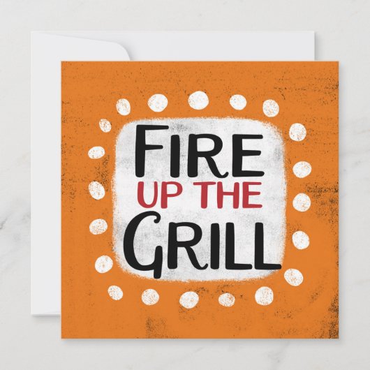 Fallen Sie die Grillkarte auf. Karte (Vorderseite)