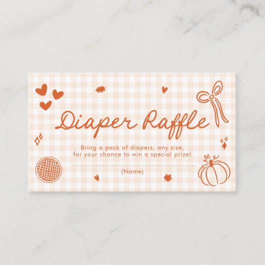 Fallen Sie ein wenig Süsse Pie Baby Dusche Windeln Begleitkarte (Vorderseite)