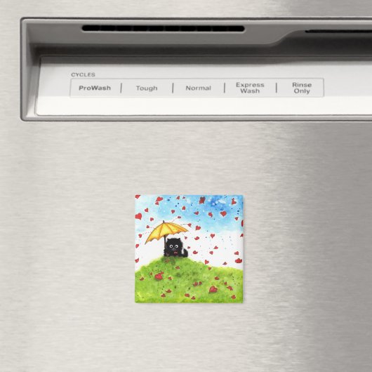 Fallen Sie Fuzzy Cat Liebe BiHrle Magnet (In Situ (Geschirrspüler))