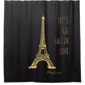 Fallen Sie in romantischen Eiffel Turm Liebe Paris Duschvorhang (Vorderseite)