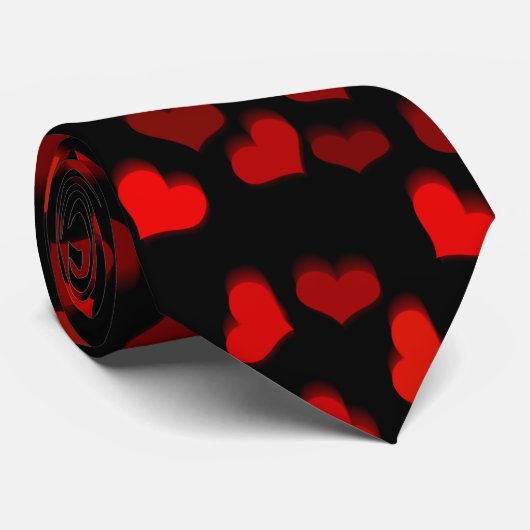 Fallen Sie! Modernes Rotes Herz Valentine Krawatte (Gerollt)