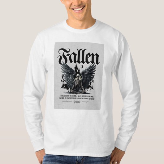 Fallen Skeleton Angel Gothic T - Shirt (Vorderseite)