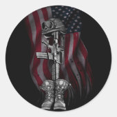 Fallen Soldier Round Sticker (Vorderseite)