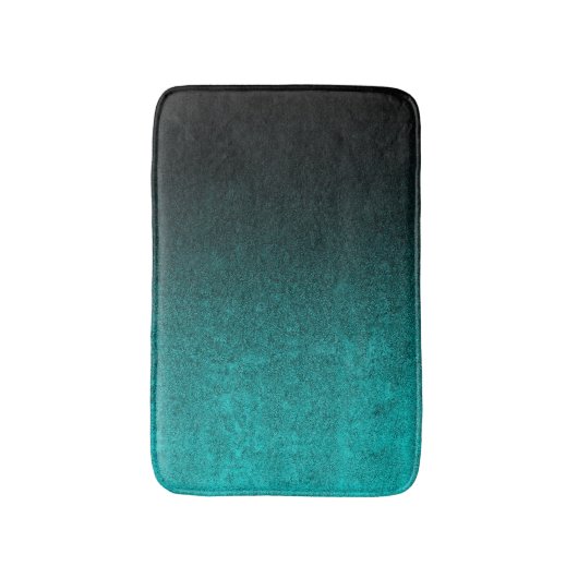 Fallen von Aqua und Schwarzer Glitzer Gradient Badematte (Vorderseite Vertikal)