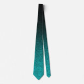 Fallen von Aqua und Schwarzer Glitzer Gradient Krawatte (Vorderseite)