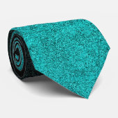 Fallen von Aqua und Schwarzer Glitzer Gradient Krawatte (Gerollt)