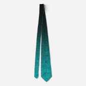 Fallen von Aqua und Schwarzer Glitzer Gradient Krawatte (Rückseite)
