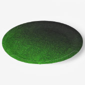 Fallen von Grün und Schwarz Glitzer Gradient Pappteller (Schrägansicht)