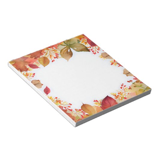 Fallen Wasserfarbrahmen Rustikale rote Blätter Notizblock (angewinkelt)