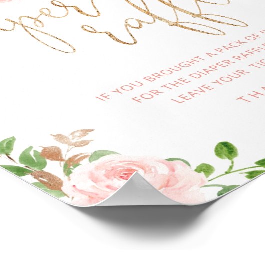 Fallen, weißer Goldkürbis-Windel-Plakat Poster (Ecke)