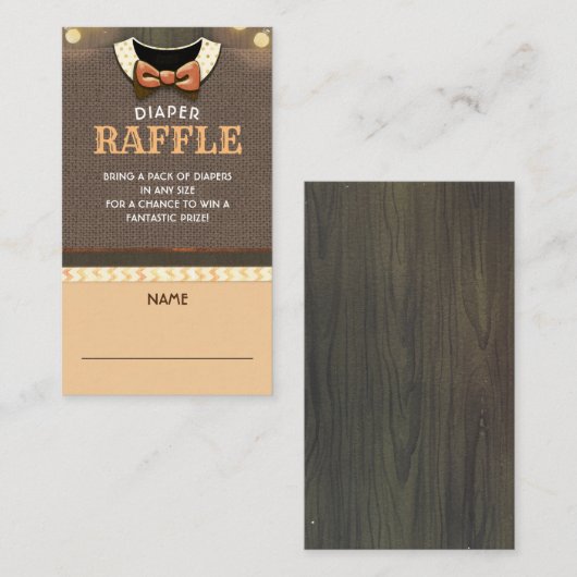 Fallen-Windeln-Raffel Begleitkarte (Vorne/Hinten)