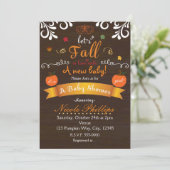 FALLEN wir in der Liebe Herbst BABY SHOWER Einladu Einladung (Stehend Vorderseite)