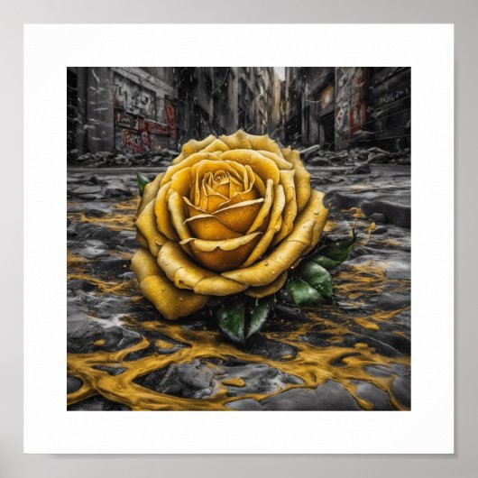 Fallen Yellow Rose Poster (Vorne)