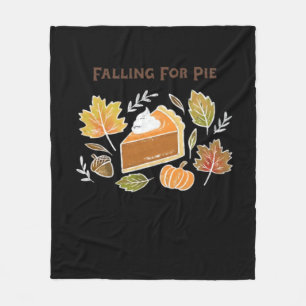 Fallend for Pie - Gemütliches Kürbiskuchen-Design Fleecedecke