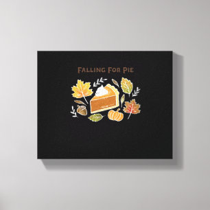 Fallend for Pie - Gemütliches Kürbiskuchen-Design Leinwanddruck