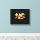 Fallend for Pie - Gemütliches Kürbiskuchen-Design  Leinwanddruck (Insitu (Holzboden))