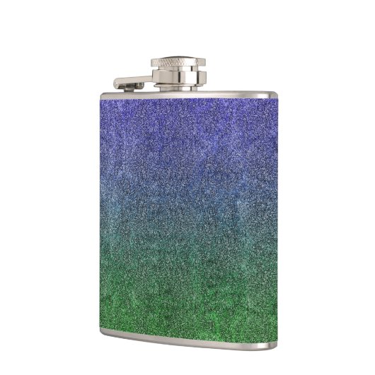 Fallend Forest Nightfall Glitzer Gradient Flachmann (Links)