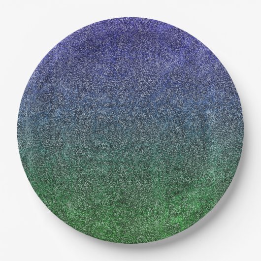 Fallend Forest Nightfall Glitzer Gradient Pappteller (Vorderseite)