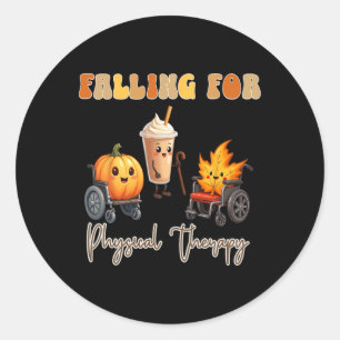 Fallend für Physikalische Therapie Erntedank Pumpk Runder Aufkleber