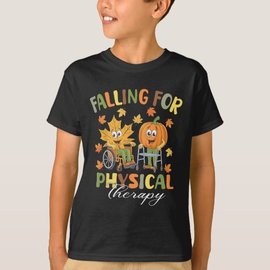 Fallend für physische Therapie PT Niedlicher Fall T-Shirt (Vorderseite)