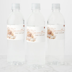Fallend in der Liebe Autumn Pumpkin Baby Shower Wasserflaschenetikett