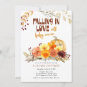 Fallend in der Liebe Herbst Blume Pumpkin Baby Dus Einladung (Vorderseite)