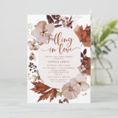 Fallend in der Liebe Kürbisbaby Dusche Einladung (Stehend Vorderseite)