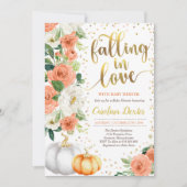 Fallend in Liebe Baby Dusche Einladung Orange Gold (Vorderseite)
