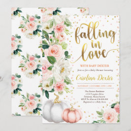 Fallend in Liebe Baby Dusche Einladung Pink Gold