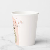 Fallend in Liebe Baby Dusche Pink Arch Kürbis Pappbecher (Rückseite)