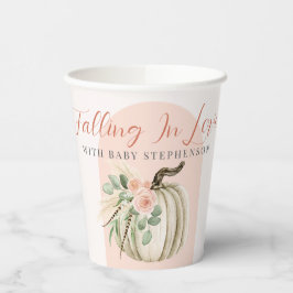 Fallend in Liebe Baby Dusche Pink Arch Kürbis Pappbecher