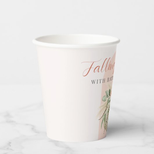 Fallend in Liebe Baby Dusche Pink Arch Kürbis Pappbecher (Vorderseite)