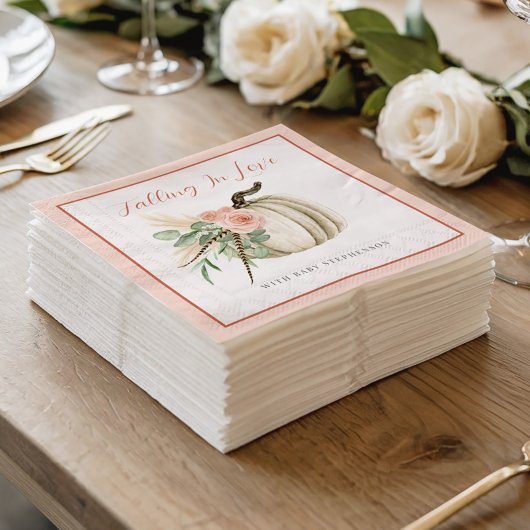 Fallend in Liebe Baby Dusche Pumpkin Blumenrosa Serviette