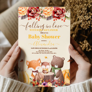 Fallend in Liebe Baby Woodland Baby Shower Einladung