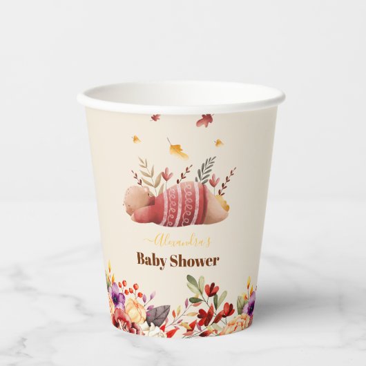 Fallend in Liebe Baby Woodland Baby Shower Pappbecher (Vorderseite)