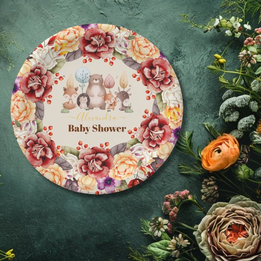 Fallend in Liebe Baby Woodland Baby Shower Pappteller
