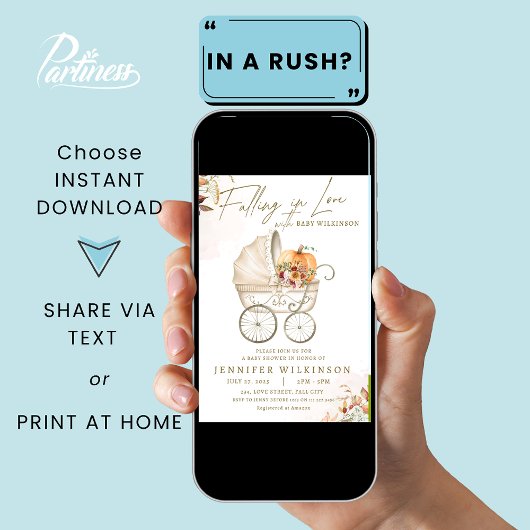 Fallend in Liebe Fall Babydusche Pumpkin-Rolle Einladung