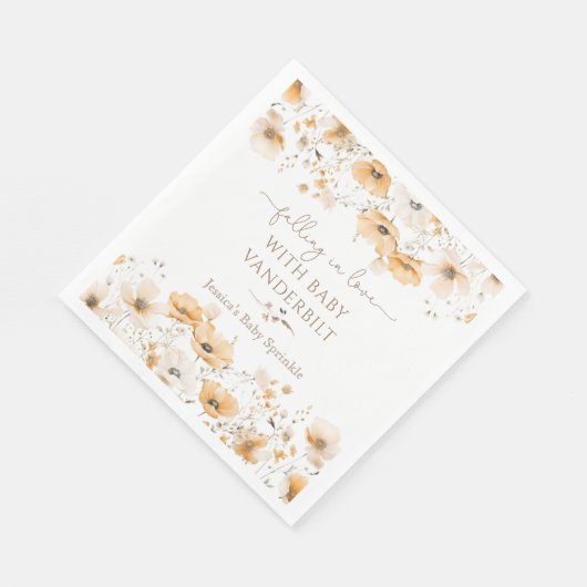 Fallend in Liebe Fall Wildblume Babydusche Serviette (Ecke)