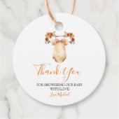 Fallend in Liebe Floral Baby Kleidung Babydusche Geschenkanhänger (Vorderseite)