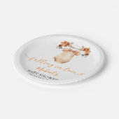 Fallend in Liebe Floral Baby Kleidung Babydusche Pappteller (Schrägansicht)