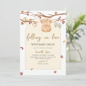 Fallend in Liebe Kleine Pumpkin Baby Dusche Einladung (Stehend Vorderseite)