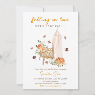 Fallend in Liebe Pumpkin Baby Dusche Einladung