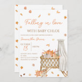 Fallend in Liebe Pumpkin Baby Dusche Einladung (Vorne/Hinten)