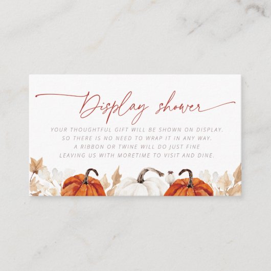 Fallend in Liebe Pumpkin Display Dusche Bridal Begleitkarte (Vorderseite)