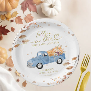 Fallend in Liebe Pumpkin Fall Babydusche Pappteller