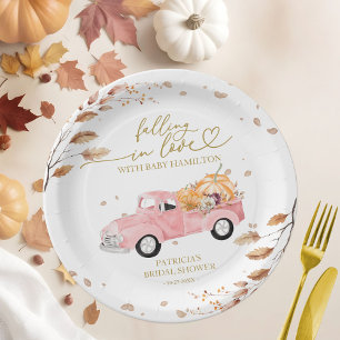 Fallend in Liebe Pumpkin Fall Babydusche Pappteller
