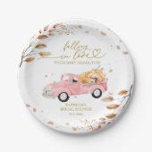 Fallend in Liebe Pumpkin Fall Babydusche Pappteller (Vorderseite)