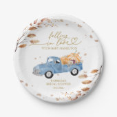 Fallend in Liebe Pumpkin Fall Babydusche Pappteller (Vorderseite)